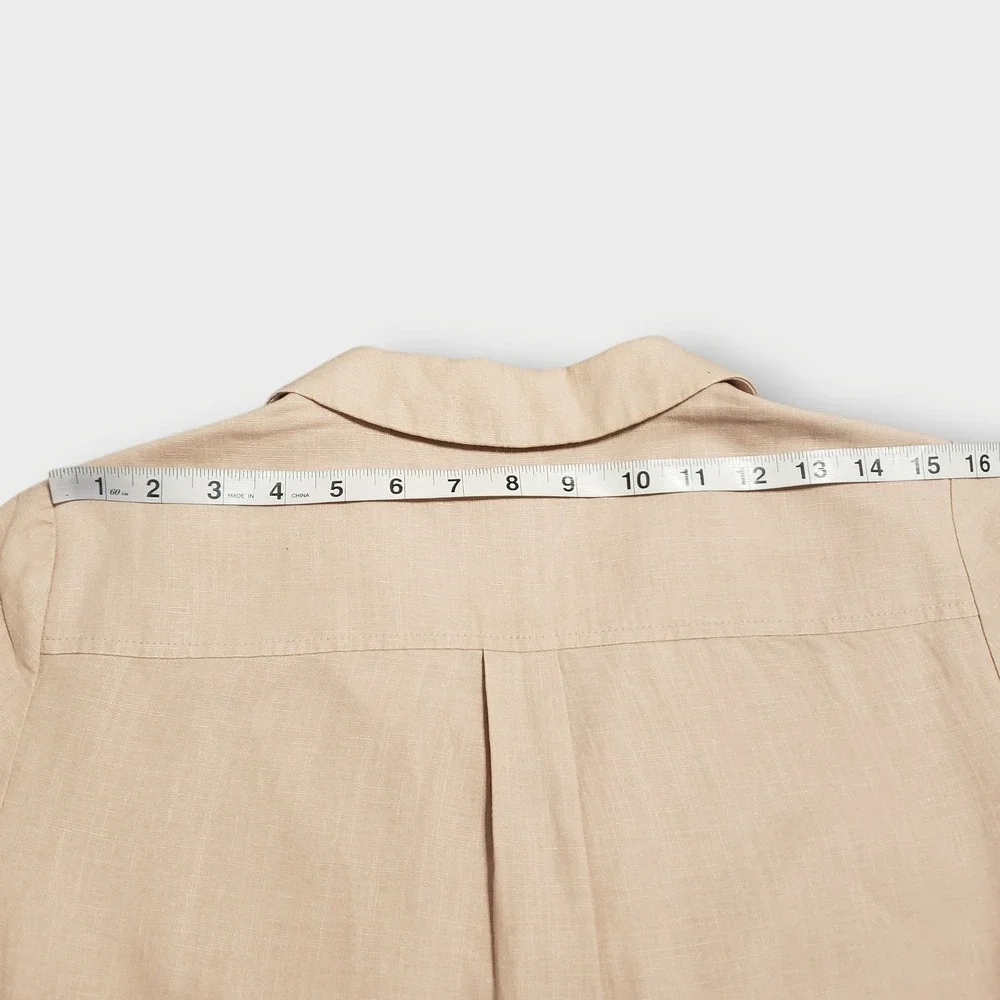 J.Crew Wide Leg Linen Blend Jumpsuit Sz 4 Belted Pleated Short Sleeve Blush Pink - Picture 11 of 16